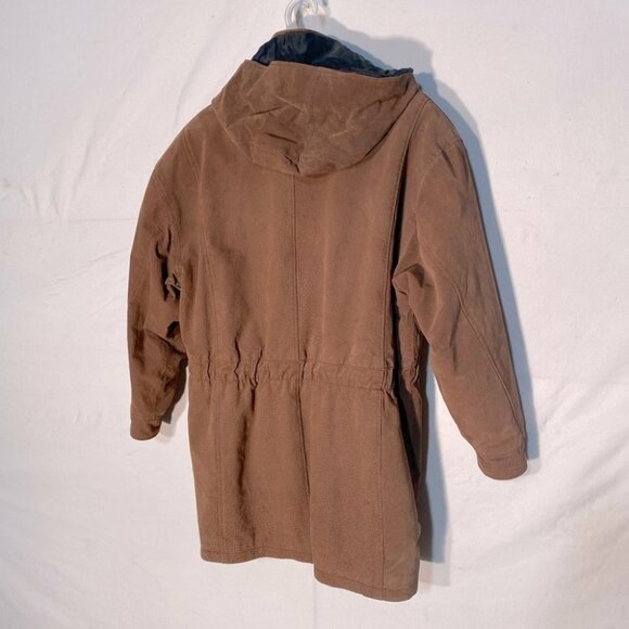 Vintage Cosa Nova Long Brown Leather Coat L - Picture 2 of 16